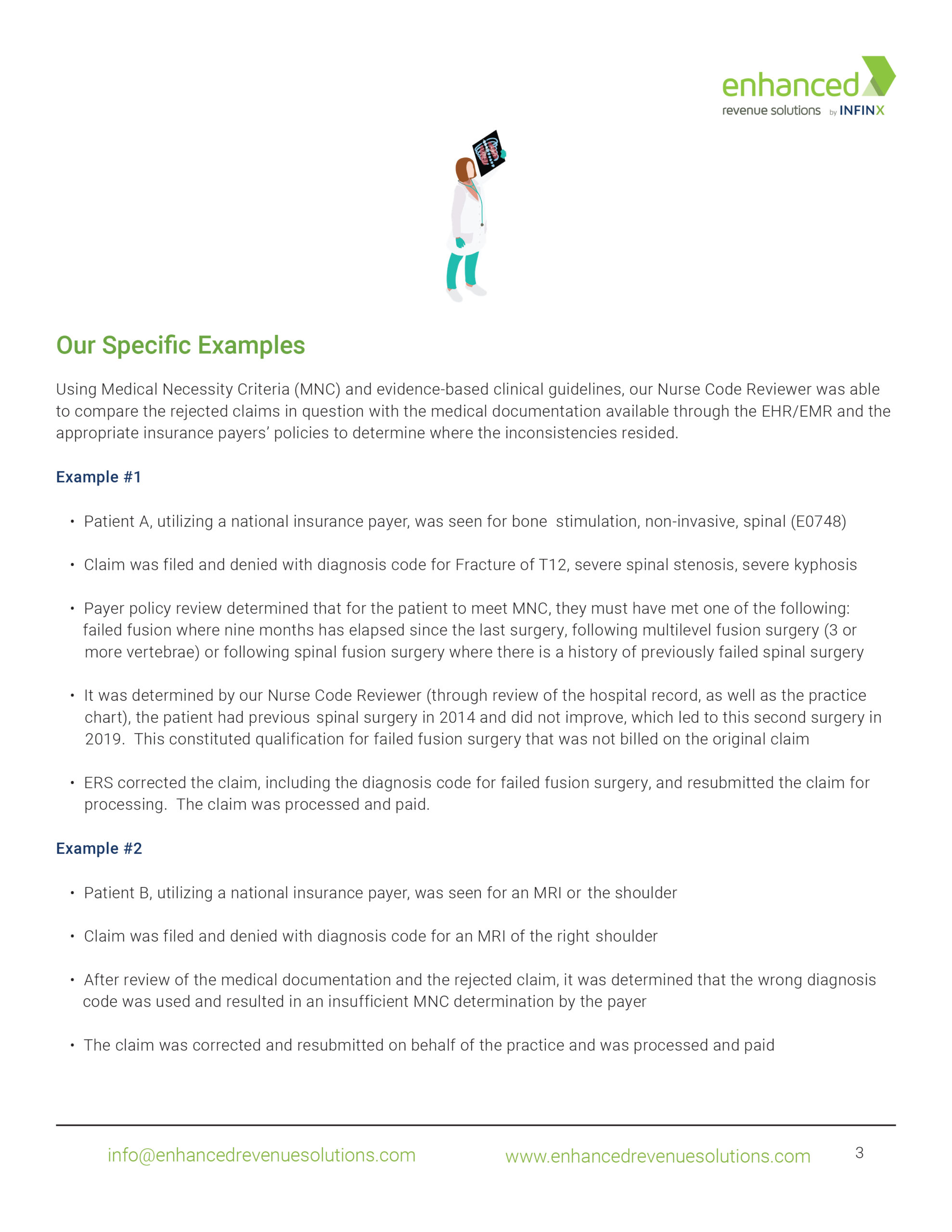 ERS by Infinx - Case Study - Succesfully Captured Revenue Previously Denied for Medical Necessity for a Multi-Facility Orthopedics and Sports Medicine Practice - 3