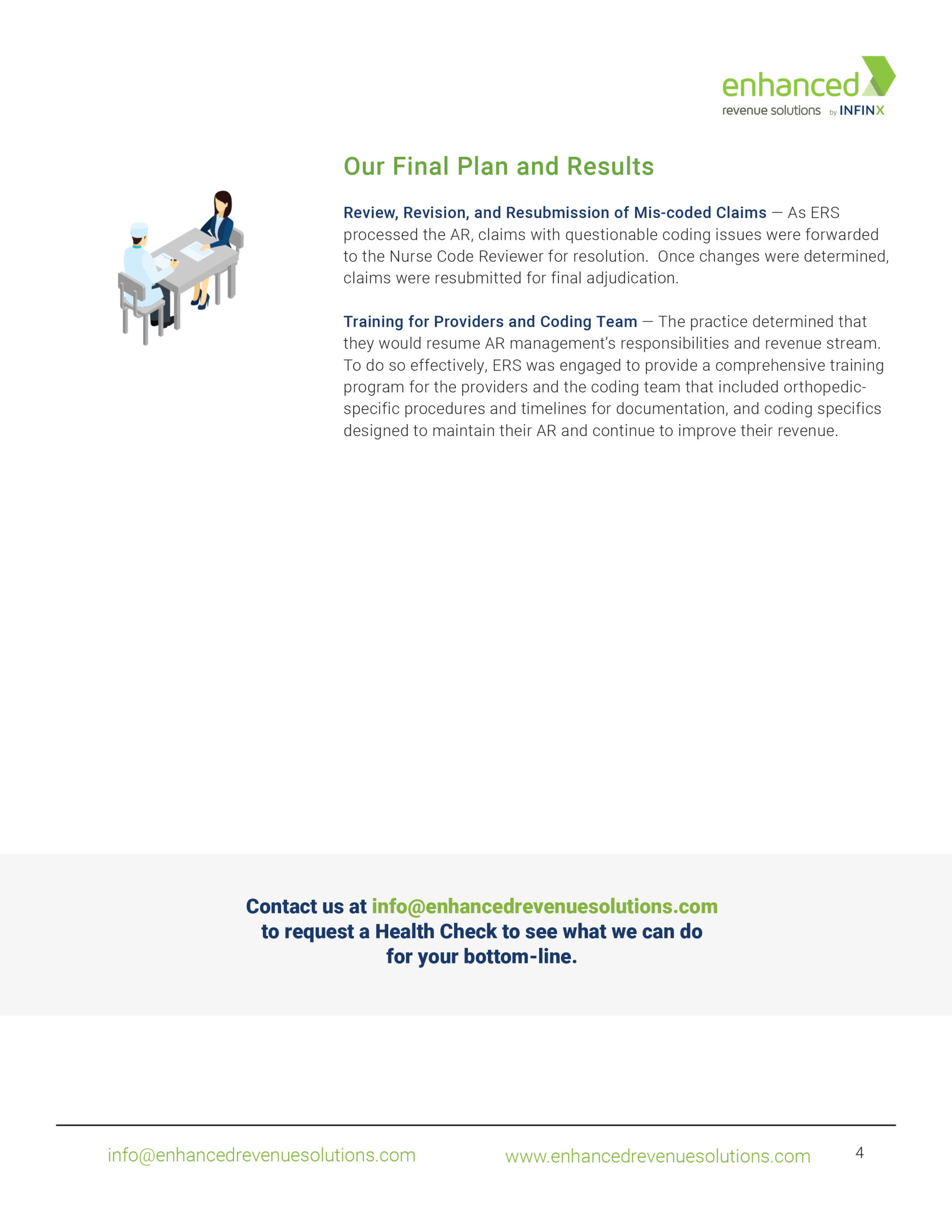 ERS by Infinx - Case Study - Succesfully Captured Revenue Previously Denied for Medical Necessity for a Multi-Facility Orthopedics and Sports Medicine Practice - 4